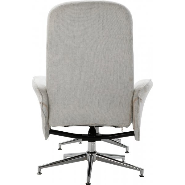 Julius reclinerfåtölj med fotpall - Grå tyg Julius reclinerfåtölj med fotpall - Grå tyg