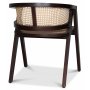 Chaise avec cadre Sikns - Acajou marron/rotin