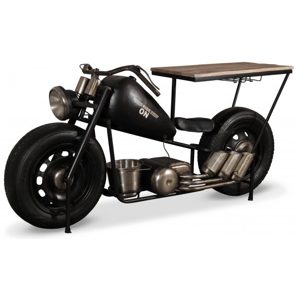 Barbord Ride On motorcykel vintage - Metall/Tr