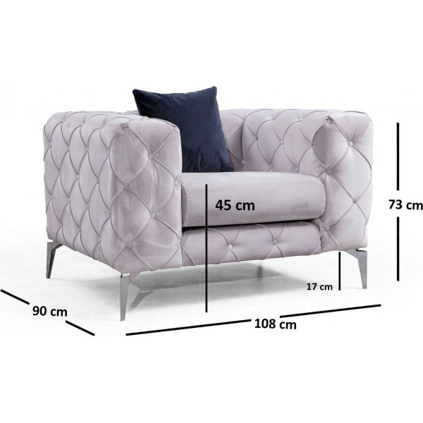 Fauteuil Como - Gris clair