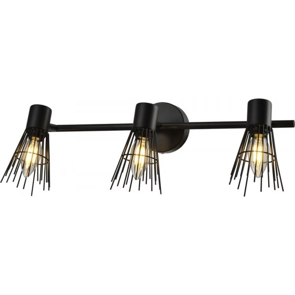 Nysättra vägglampa 3 - Svart