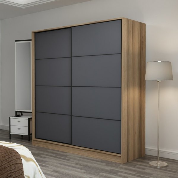 Kapusta garderob 180 cm - Brun/antracit Kapusta garderob 180 cm - Brun/antracit