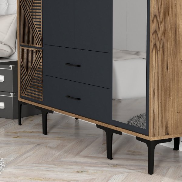 Armoire Kumsal 10 Noyer/anthracite