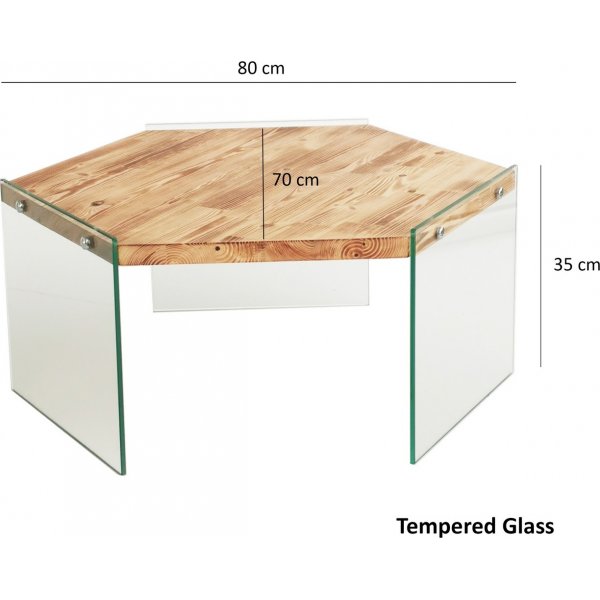 Hexagon soffbord 80 x 70 cm - Ek Hexagon soffbord 80 x 70 cm - Ek