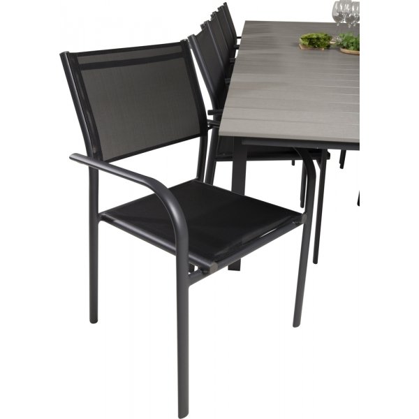 Levels utematgrupp med 10 st Santorini stolar - Svart/Grå Levels utematgrupp med 10 st Santorini stolar - Svart/Grå