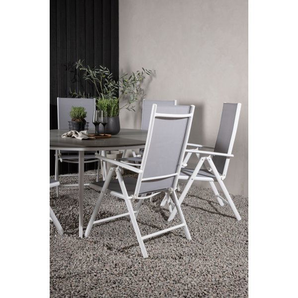 Groupe repas extérieur Break avec 6 chaises Break - Gris/Blanc Groupe repas extérieur Break avec 6 chaises Break - Gris/Blanc