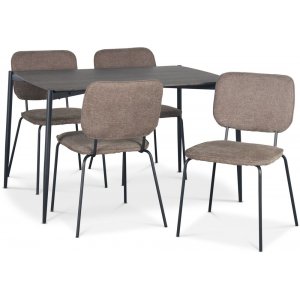 Lokrume matgrupp 120 cm bord i mrkt tr + 4 st Lokrume bruna stolar