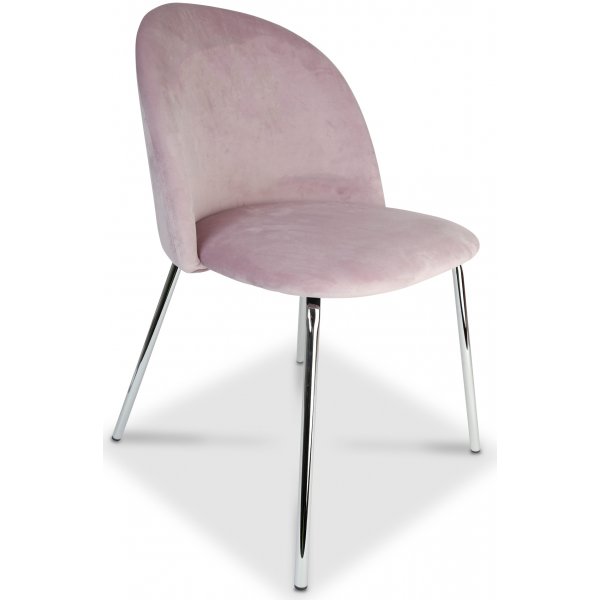 Giovani velvet stol - Rosa/Krom