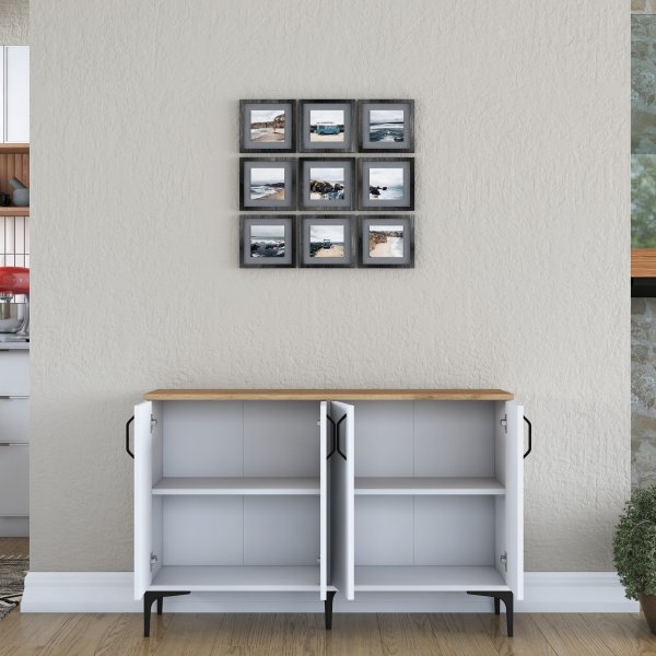 Buffet Jericho 162 - Blanc/noyer Buffet Jericho 162 - Blanc/noyer