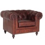 Chesterfield Old England ftlj - Brunt antikbehandlat skinn
