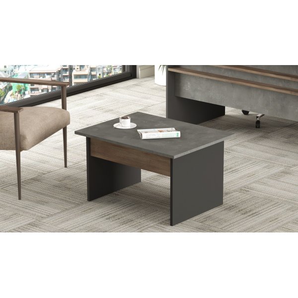 Table basse Vista 80 x 60 cm - Marron/béton/anthracite Table basse Vista 80 x 60 cm - Marron/béton/anthracite