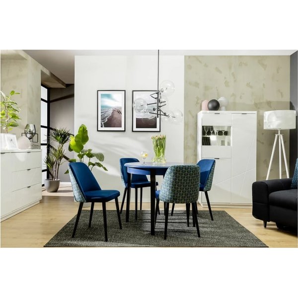 Lucan 2 tables à manger 95-195 x 95 cm - Bleu/noir Lucan 2 tables à manger 95-195 x 95 cm - Bleu/noir