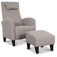 Rondö fåtölj med fotpall - Beige Rondö fåtölj med fotpall - Beige