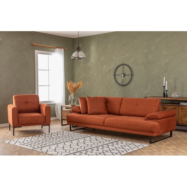 Mustang 3-sits soffa - Orange Mustang 3-sits soffa - Orange