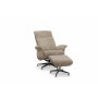 Reclinerftlj med fotpall i kta frskinn beige/whitewash - Ulla + Flckborttagare fr mbler
