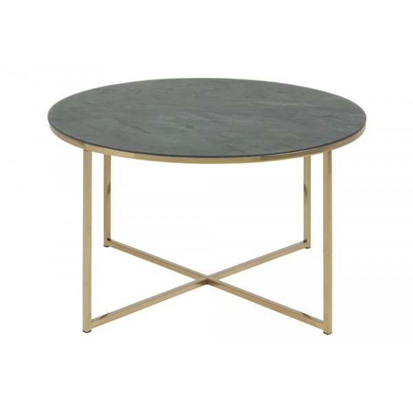 Alisma soffbord Ø80 cm - Grön/guld Alisma soffbord Ø80 cm - Grön/guld