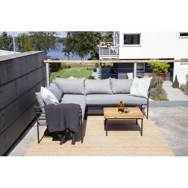 Penh loungegrupp - Grå/svart/akacia Penh loungegrupp - Grå/svart/akacia