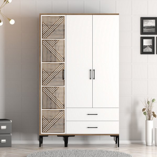 Armoire Kumsal 7 Noyer/blanc Armoire Kumsal 7 Noyer/blanc