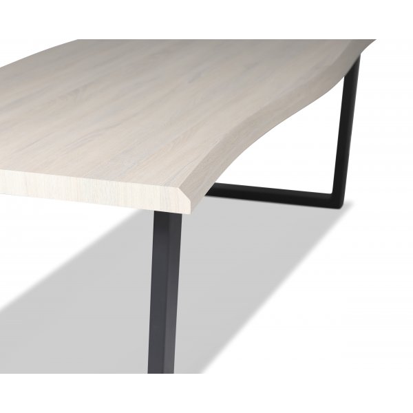 Bretagne matbord 240 cm - Whitewash/svart