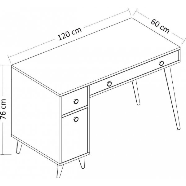 Inert skrivbord 120x60 cm - Vit/ek Inert skrivbord 120x60 cm - Vit/ek