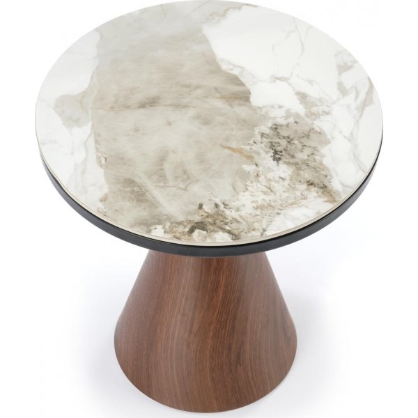 Table basse Genesis Ø50 cm - Marbre blanc/noyer Table basse Genesis Ø50 cm - Marbre blanc/noyer