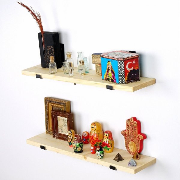 Lamba wandplank 8 - Zwart/eiken Lamba wandplank 8 - Zwart/eiken