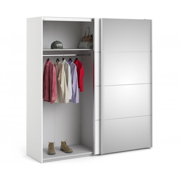 Armoire Vérone avec porte miroir - Blanc Armoire Vérone avec porte miroir - Blanc