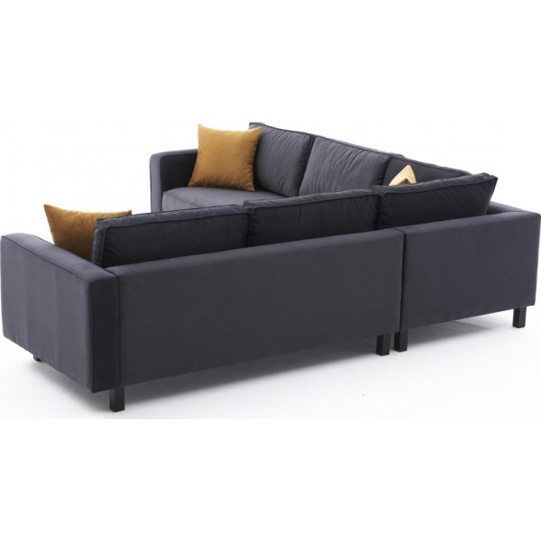 Canapé d'angle en velours anthracite Canapé d'angle en velours anthracite