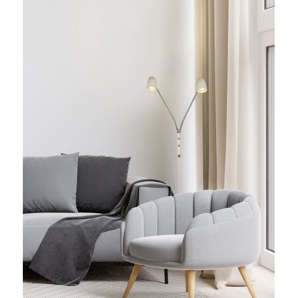 Lampadaire Sandnes - Blanc/Chrome Lampadaire Sandnes - Blanc/Chrome