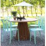 Matgrupp Salt teak: Teakbord runt 120 cm inklusive 4 st Bally stolar