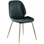Deco matgrupp 110 cm runt bord + 4 st Deco stolar grn sammet / Mssing