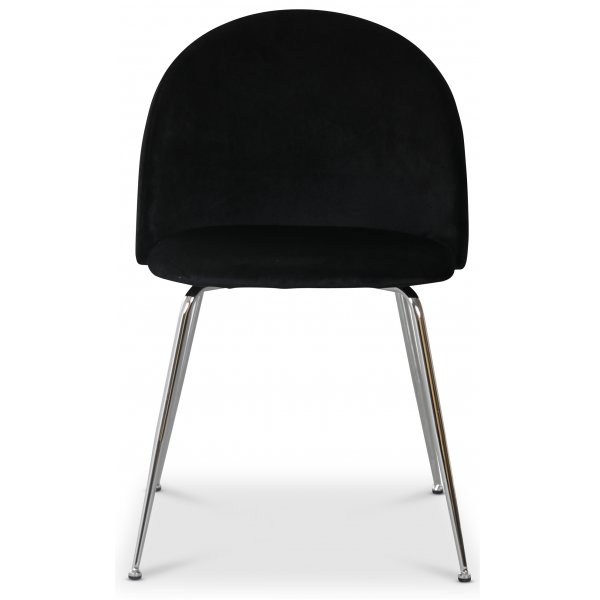 Art velvet stol - Svart / Krom
