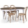 Skagen matgrupp; matbord 160/210x90 cm - Vit / brunoljad ek med 4 st Danderyd No.18 stolar Whitewash