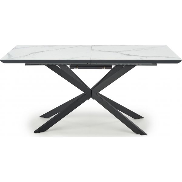 Emilie matbord 160-200 cm - Vit marmor/svart Emilie matbord 160-200 cm - Vit marmor/svart