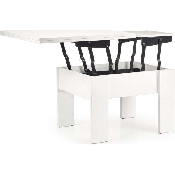 Table basse relevable et abaissante Serafin 80-160 x 80 cm - Blanc Table basse relevable et abaissante Serafin 80-160 x 80 cm - Blanc