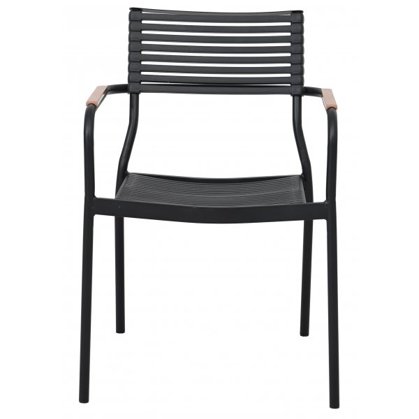 Matgrupp med 6 stolar och matbord 180 x 100 cm svart/natur - Menton/Pino