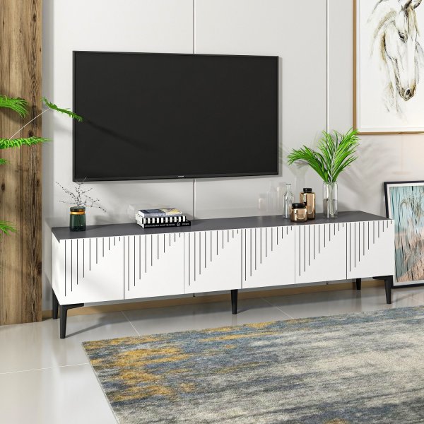 Meuble TV Draw - Blanc/anthracite Meuble TV Draw - Blanc/anthracite