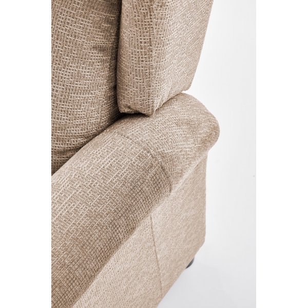 Reclinerfåtölj med massage i beige tyg Reclinerfåtölj med massage i beige tyg