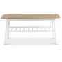 Salt soffbord med hylla 110 x 60 cm - Kork/Vit
