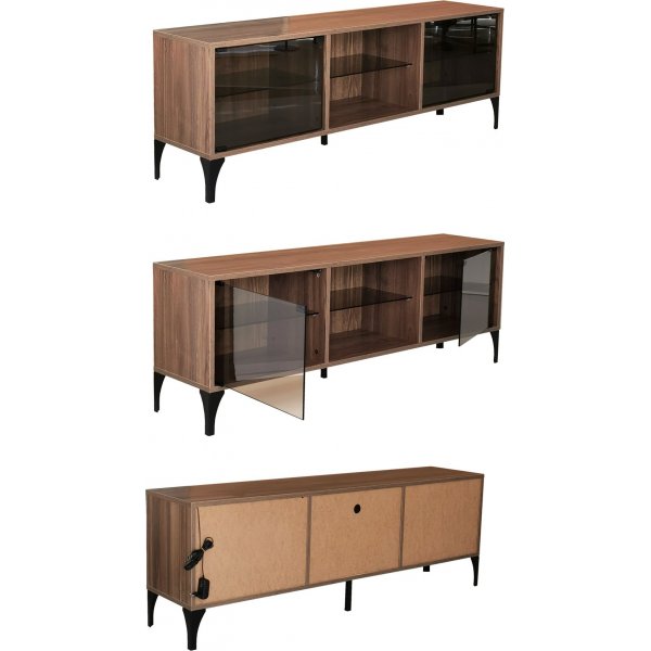 Banc multimédia Olympos - Noyer Banc multimédia Olympos - Noyer