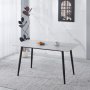 Inez matbord med keramisk vit matt marmor - 140x80 cm Inez matbord med keramisk vit matt marmor - 140x80 cm