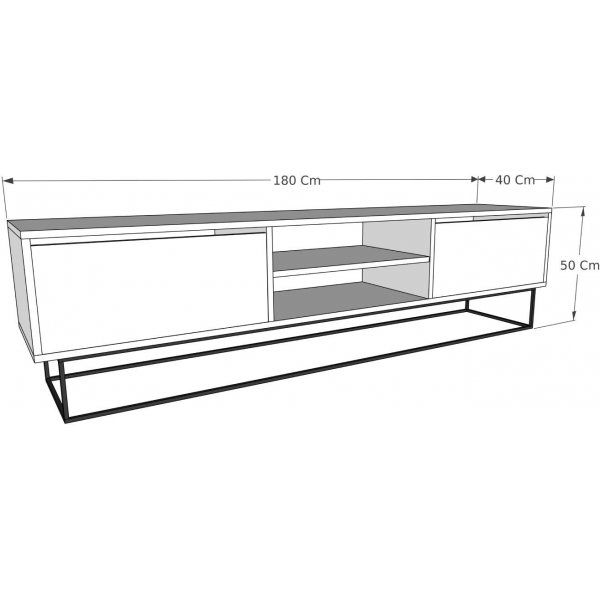 Escape TV-bnk 180 cm - Travertin/guld