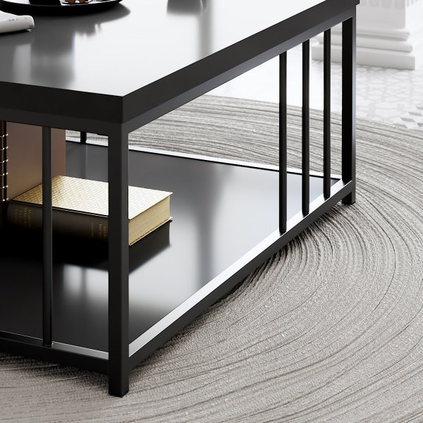 Table basse Zenn 90 x 90 cm - Anthracite/noir