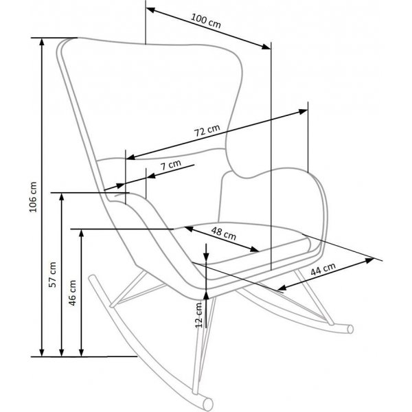 Chaise à bascule Doro - Blanc/noir Chaise à bascule Doro - Blanc/noir