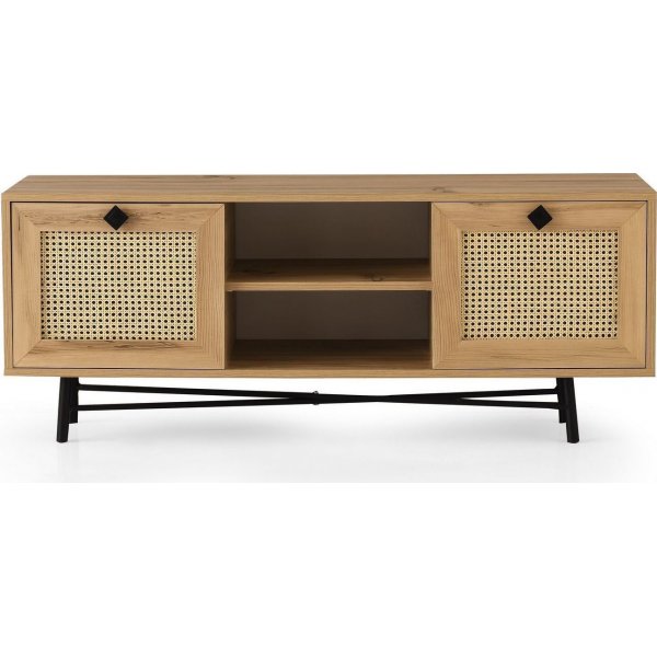 Begonya TV-bänk 140 cm - Ek/svart Begonya TV-bänk 140 cm - Ek/svart