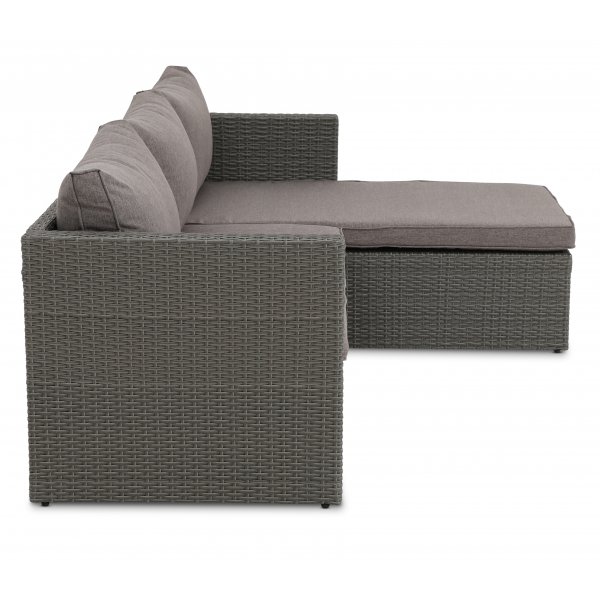 Utegrupp; divansoffa med bord i gr rotting