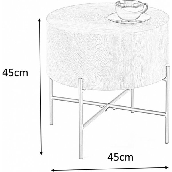 Table basse Ennis 45 cm - Chne/noir