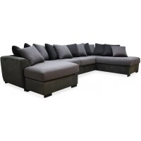 Delux U-soffa med öppet avslut höger - Grå/Antracit/Vintage Delux U-soffa med öppet avslut höger - Grå/Antracit/Vintage