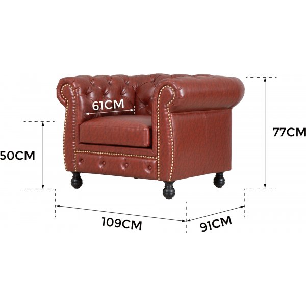 Ftlj chesterfield i brunt PU - Charles