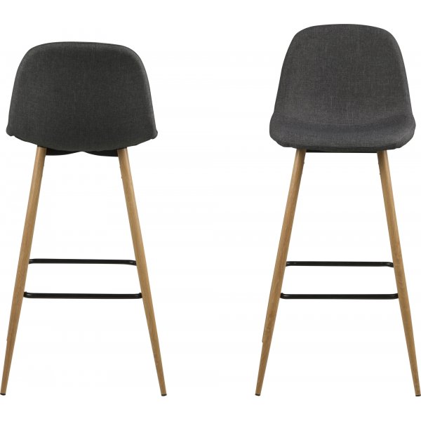 Tabouret de bar Wilma - Gris/chêne Tabouret de bar Wilma - Gris/chêne